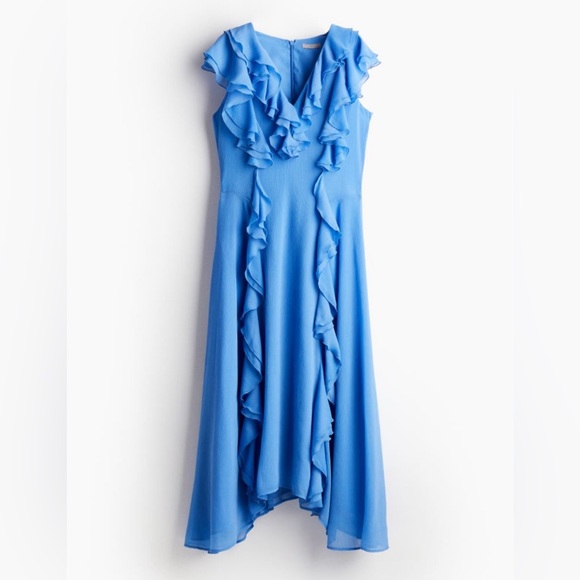 {{h&m}} Flounced Chiffon Dress - Picture 4 of 7